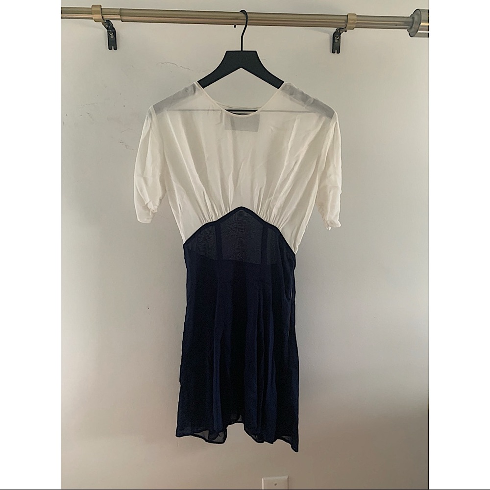 White and blue dress